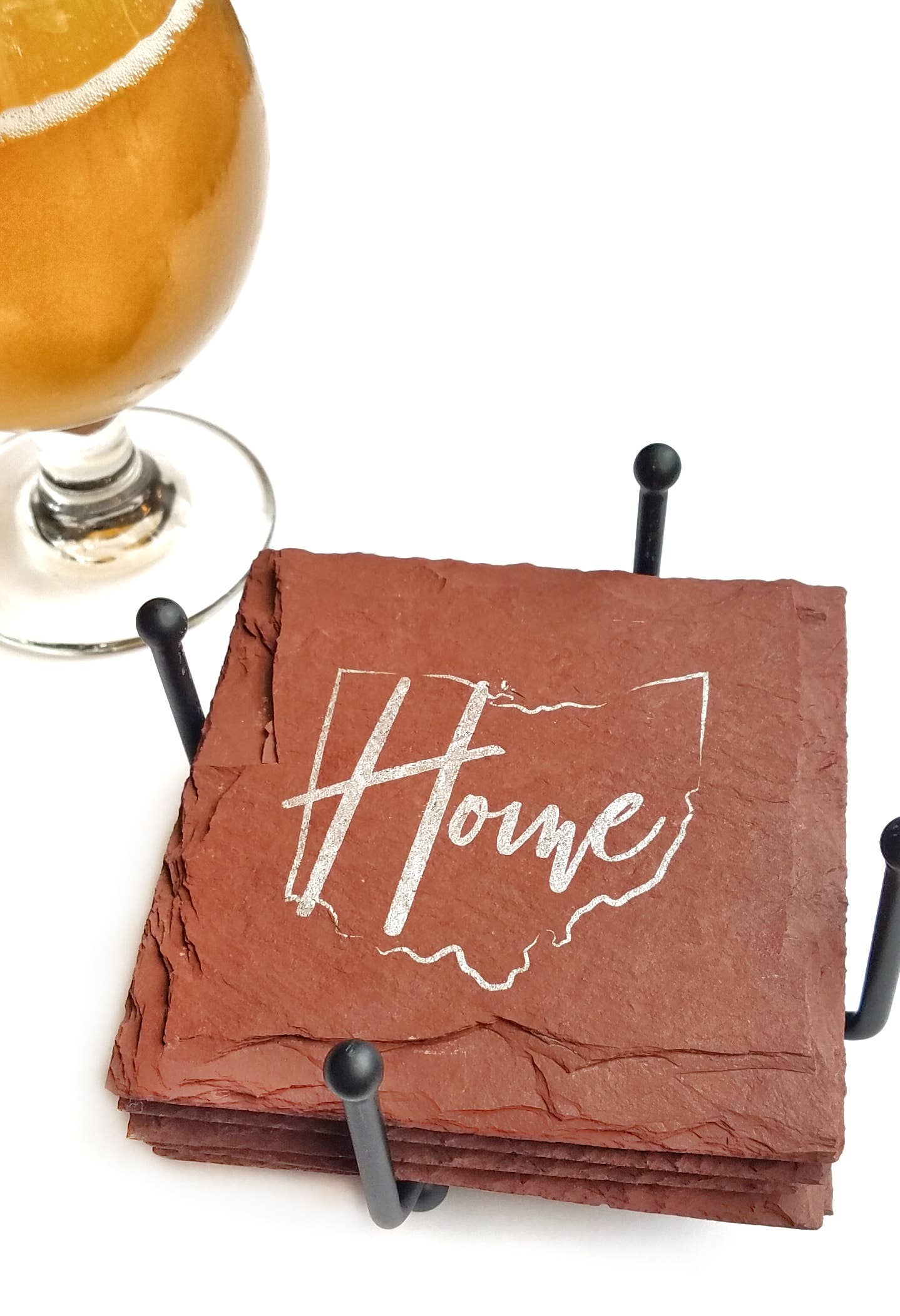 Cheers Ink - Wholesale Coasters - Metal Coaster Holder - Black Ball2