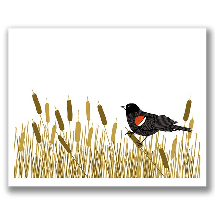 Red-Winged Blackbird Print for wholesale by Sloe Gin Fizz