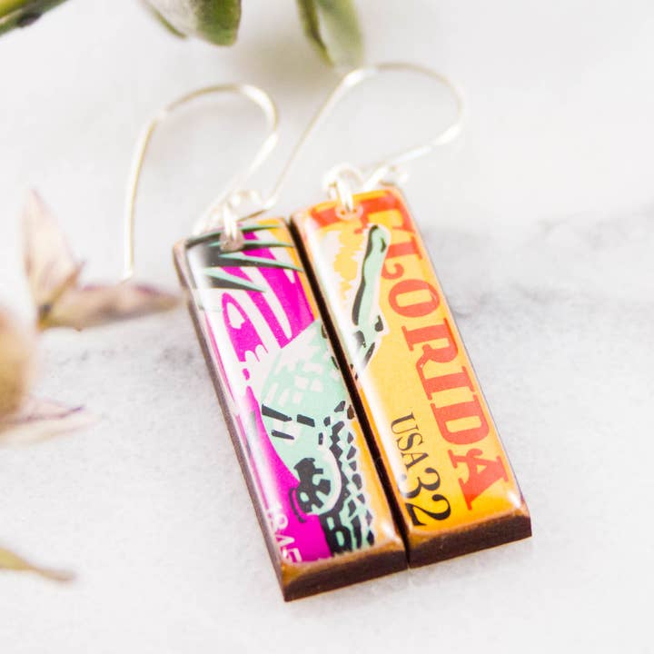 Florida Vintage postzegel oorbellen voor wholesale door No Man's Land