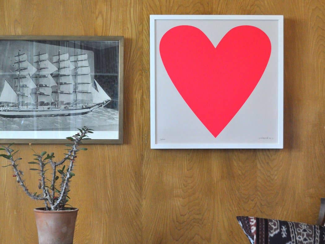 Banquet Workshop – Großhandel Kunstdruck – Kunstdruck - Neonrosa Herz2