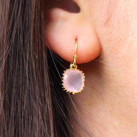 Laalee Jewelry - Wholesale Dangle Earrings - Small Dainty Opal Pink Earrings1