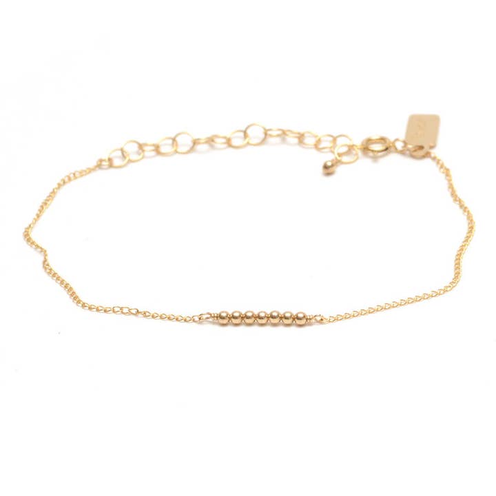 Minimal Beaded Ellipsis Layering Armband - Metaal voor wholesale door Favor Jewelry