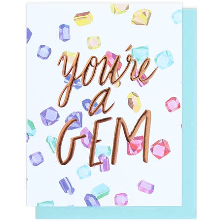 Thimblepress - Wholesale Love Card - You’re A Gem Single Rose Gold Foil + Embossed Card