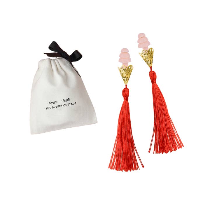The Sleepy Cottage - Wholesale Tassel Earrings - Red Holly Golightly Tassel Earplugs4