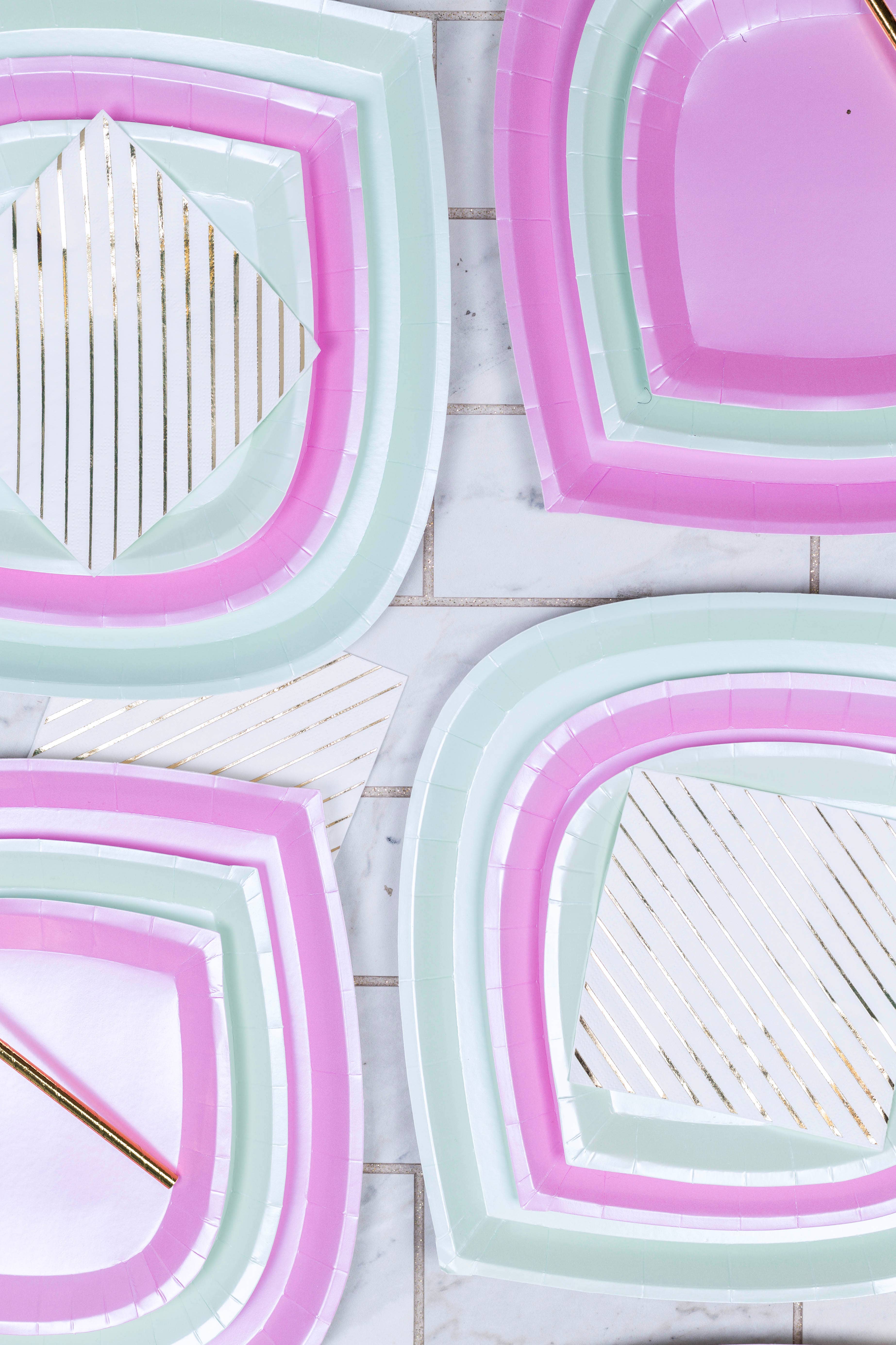 Jollity & Co. + Daydream Society - Vente Serviettes jetables - Serviettes Cocktail Blanc & Or - 20 Pk.2