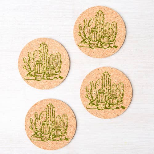 Counter Couture - Wholesale Coasters - Cactus Cork Coasters | Durable | Natural Material1