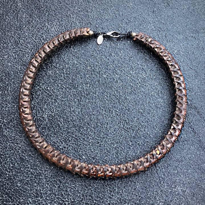Snake Vertebrae Choker, Real Vintage African Snake Bones for wholesale by ASTALI