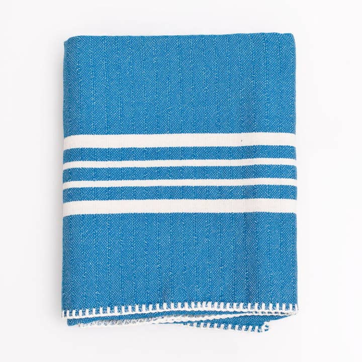 Farmhouse Turkish Towel in R. Blue for Beach and Bath for wholesale by Buldano