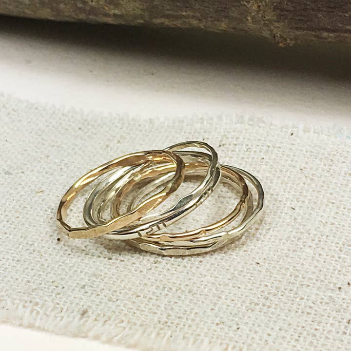 Laura J Designs - Wholesale Band/Stacked Ring - Textured Stacking Rings