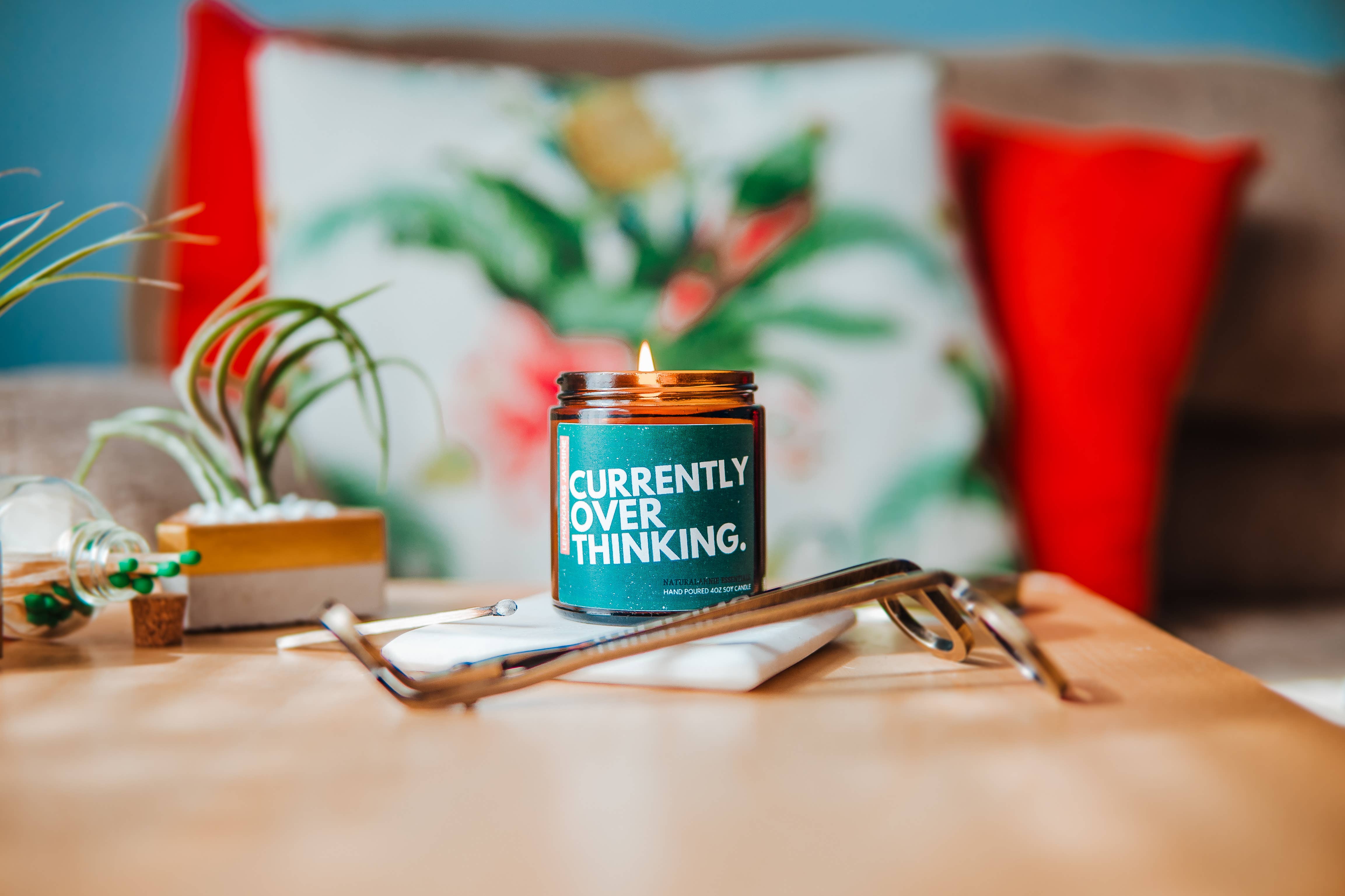 NaturalAnnie Essentials - Wholesale Jar/Filled Candle - [LEMONGRASS & JASMINE] Currently Overthinking Soy Candle 4oz1