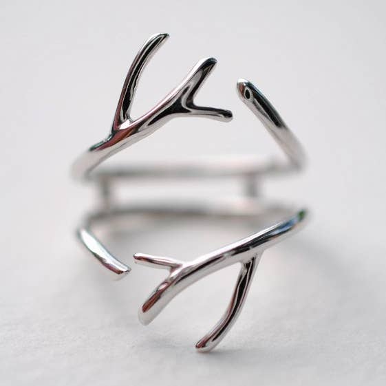 Double Outward Enhancer in White Gold for wholesale by LettersToSarah Metalsmithing