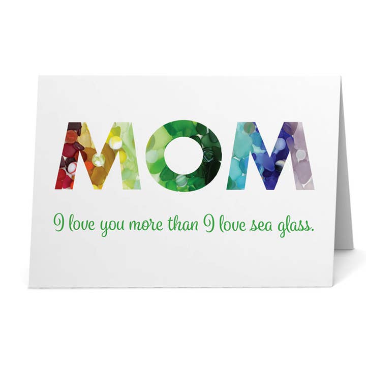 Mama ich liebe dich mehr als ich liebe Seaglass Card für den Großhandel von Beachcombing / Etched by the Sea