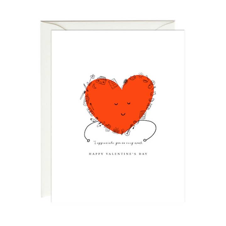 Paula & Waffle - Wholesale Valentine's Day Card - Heart Appreciate Valentine's Day Card0