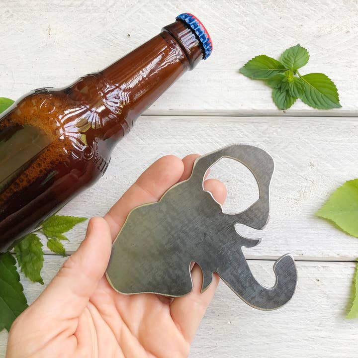 BE Creations & Designs, Inc. - Wholesale Bottle/Wine Opener - Elephant Head Metal Bottle Opener made from Recycled Steel2