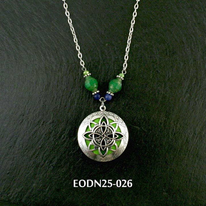 AAOTE - Wholesale Aromatherapy necklace - Aromatherapy Locket Essential Oil Diffuser Necklaces on Beaded Chain 9