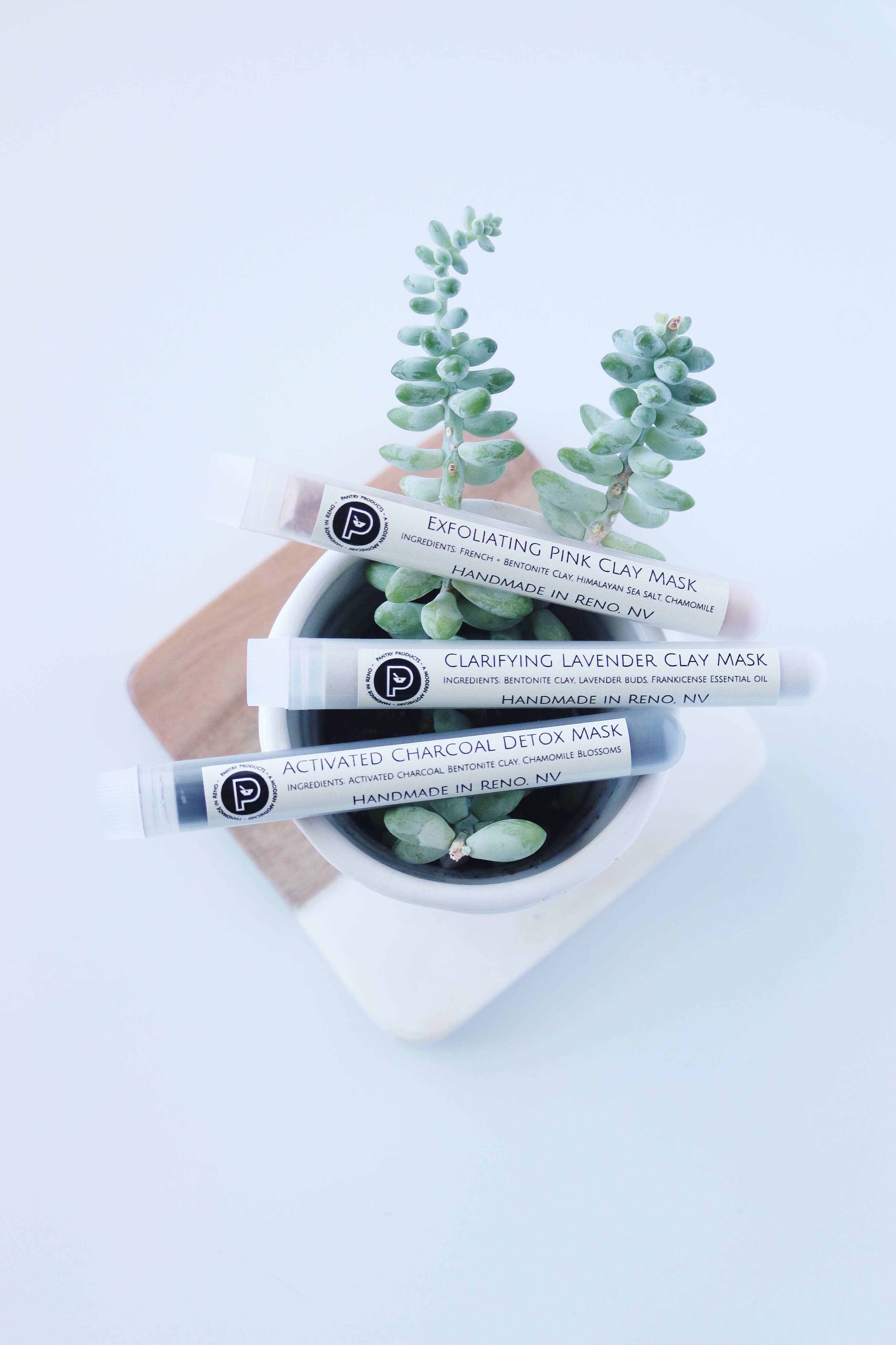 Pantry Products - Skin, Body, + Wellness - Wholesale Skincare Face Mask - Clay Masks:Clarify, Exfoliate, Detox Trio - Stocking Stuffer0