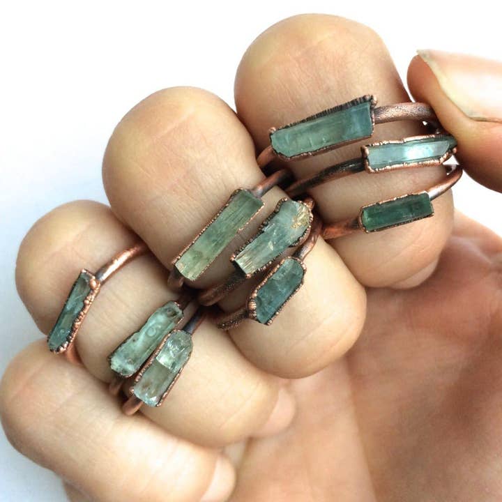 Anel Birthstone de março por atacado de HAWKHOUSE