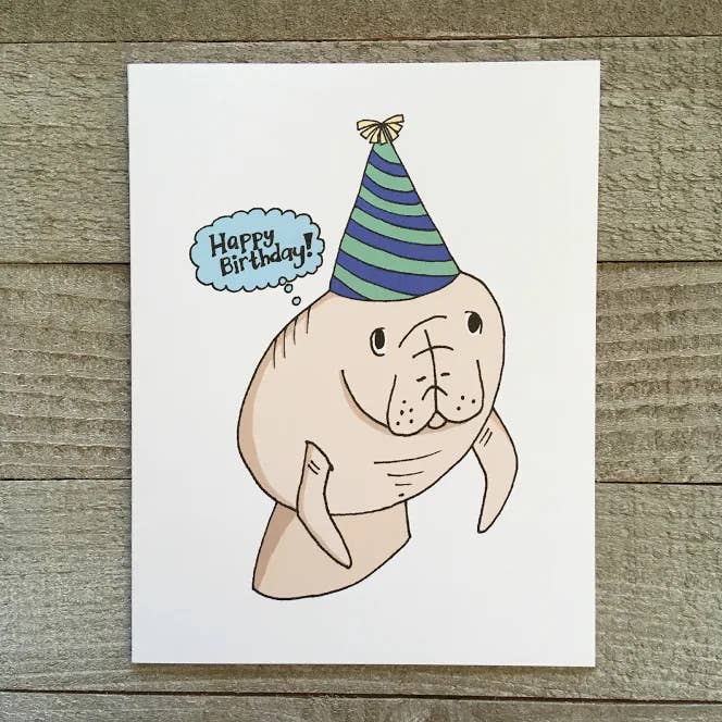 Manatee Birthday Card for wholesale by Ink Delights