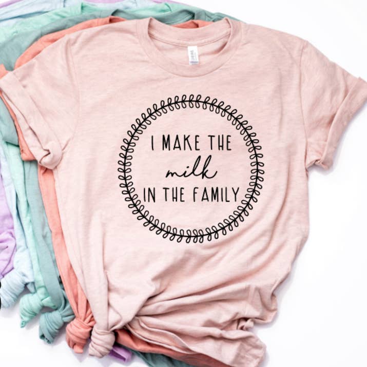spillthebeansetc - Wholesale Screen Printed T-Shirt - Women's - I Make The Milk In The Family Prism Color T-Shirt0