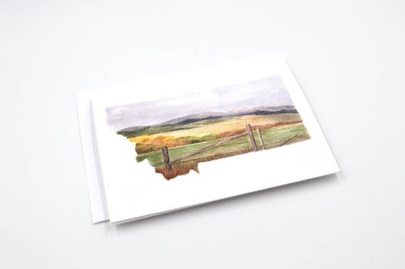 Rachel Alvarez Art - Wholesale Stationery/Notecard Set - Montana State Watercolor Notecard Set2