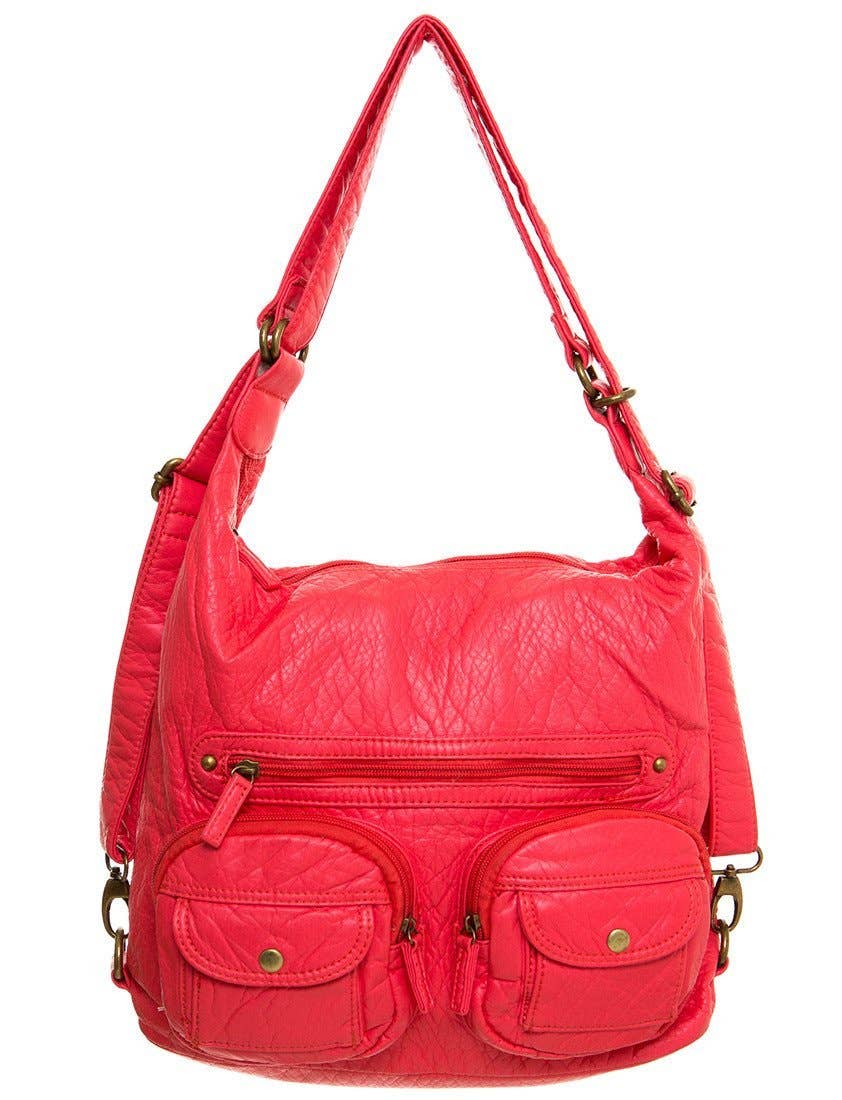 AMPERE CREATIONS - Wholesale Backpack - Women's - Convertible Soft Vegan Leather 3 in 1 Crossbody Backpack Bag26