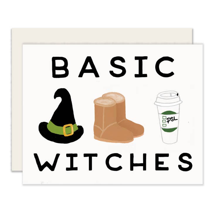 Basic Witches | Divertente biglietto autunnale per Halloween per la vendita all'ingrosso da parte di Slightly Stationery