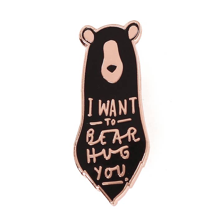 Bear Hug Enamel Pin for wholesale by Old English Company