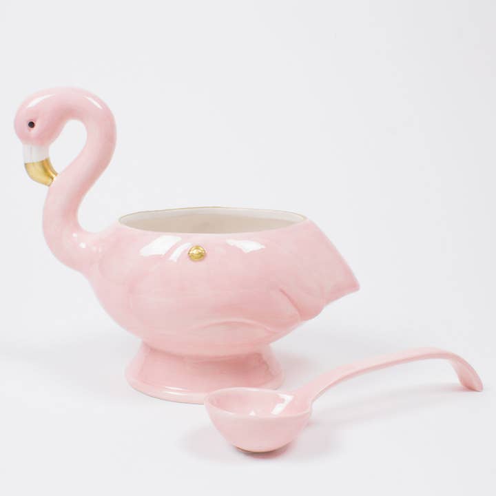 8 Oak Lane - Wholesale Serve Bowl - Flamingo Punch Bowl & Ladle