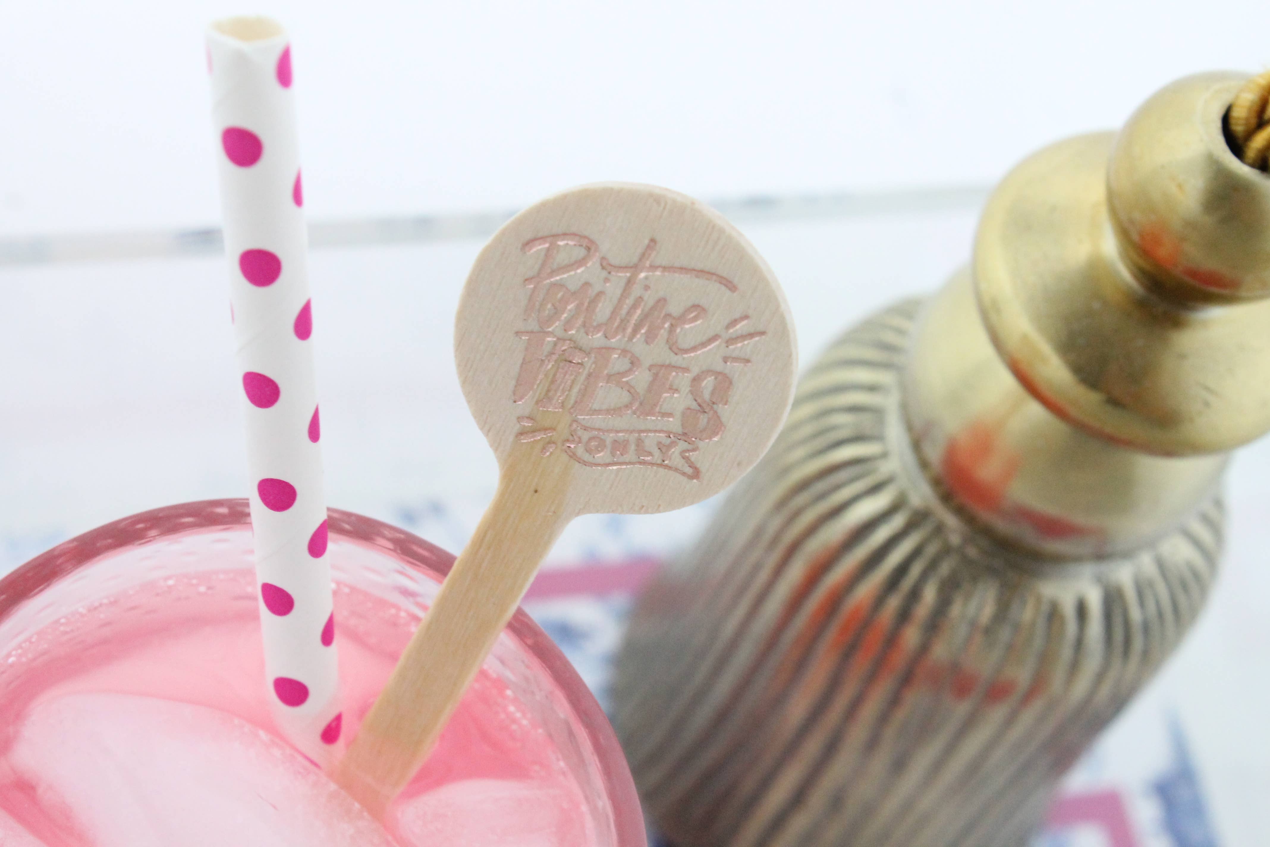 Tulle and Twig - Wholesale Drink Stirrer - Positive Vibes Only Wooden Drink Stirrers3