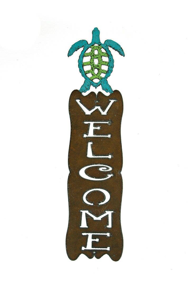 Whimsies – wholesale Utomhusskylt – Seaturtle Välkommen Sign nautiska utomhus strand trädgård våren2