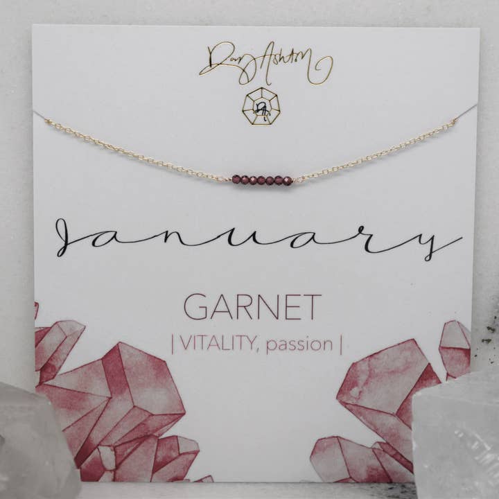 Garnet Bar Necklace - January for wholesale by Rory Ashton Jewelry