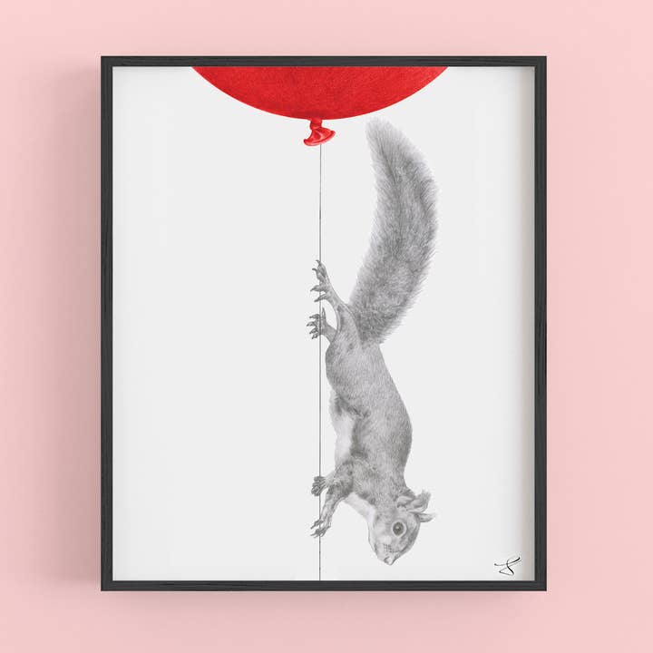 Étude de portrait de James Willoughby, écureuil roux, 9 x 12 pour la vente par Central & Gus