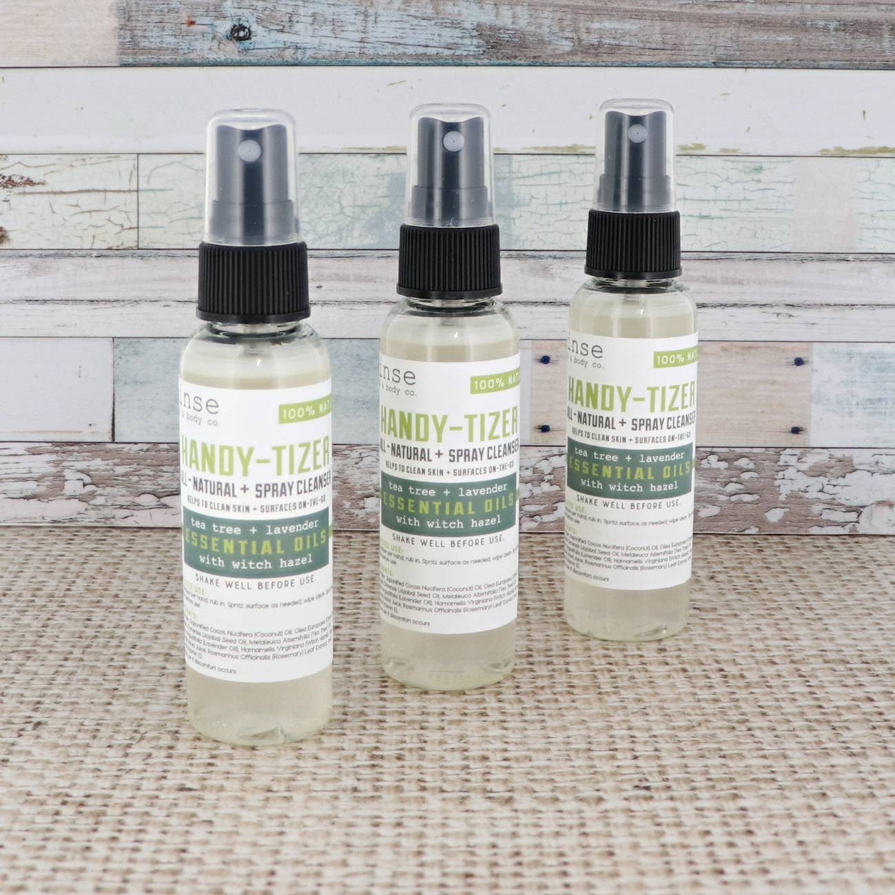 Rinse Bath Body Inc - Vente Désinfectants pour les mains - HandyTizer - Arbre à Thé et Lavande1