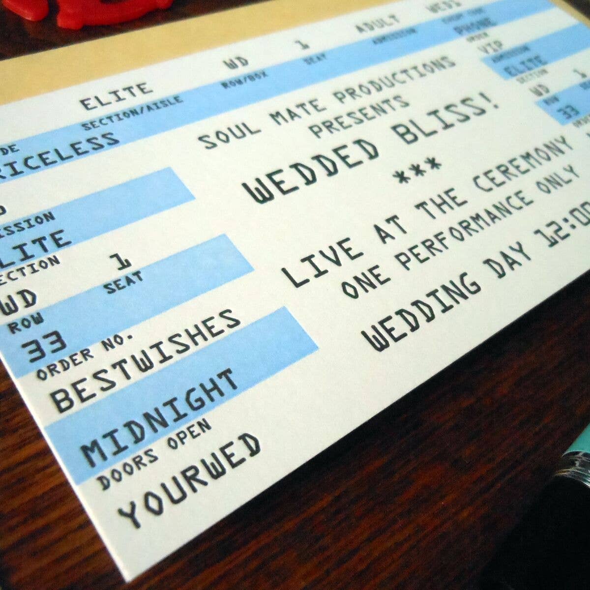 a. favorite design - Wholesale Wedding Card - Wedding Rock Ticket1