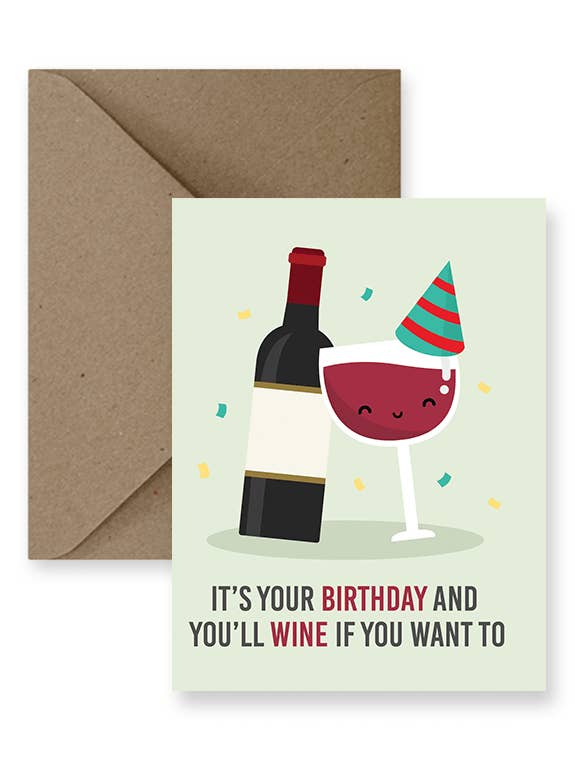 Wine Birthday Card for wholesale by IMPAPER