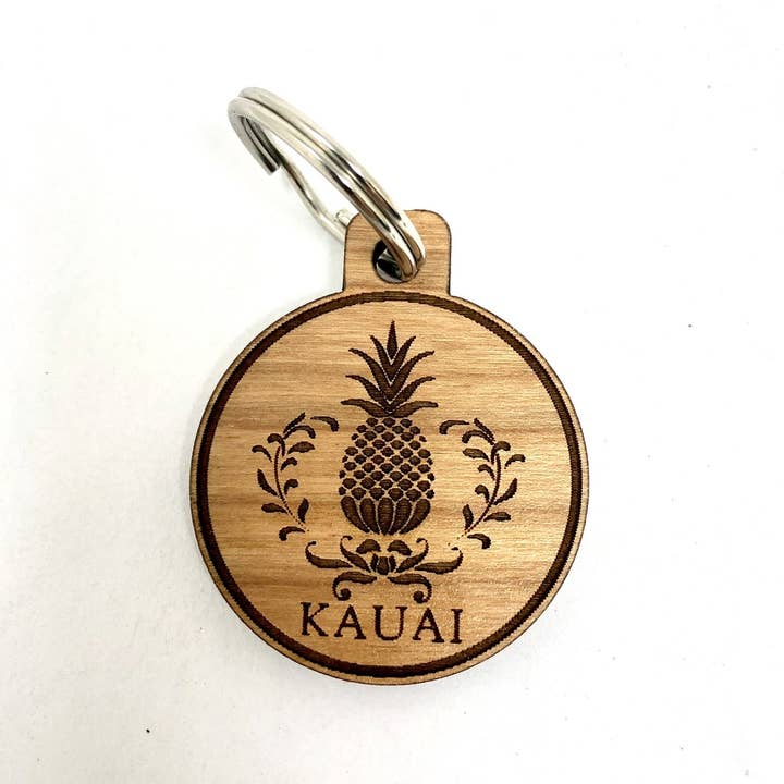 Insert Brand Here Shop - Wholesale Keychain – Unisex - KEYCHAIN - Fancy Pineapple, Hawaii Design Hawaiian Art1