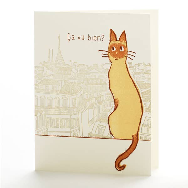Cat Ca Va Notecard for wholesale by Ilee Papergoods