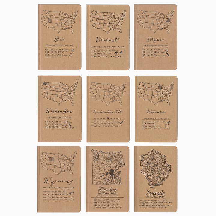 Blackbird Letterpress - Wholesale Notebook - State Large Notebooks- made to order1