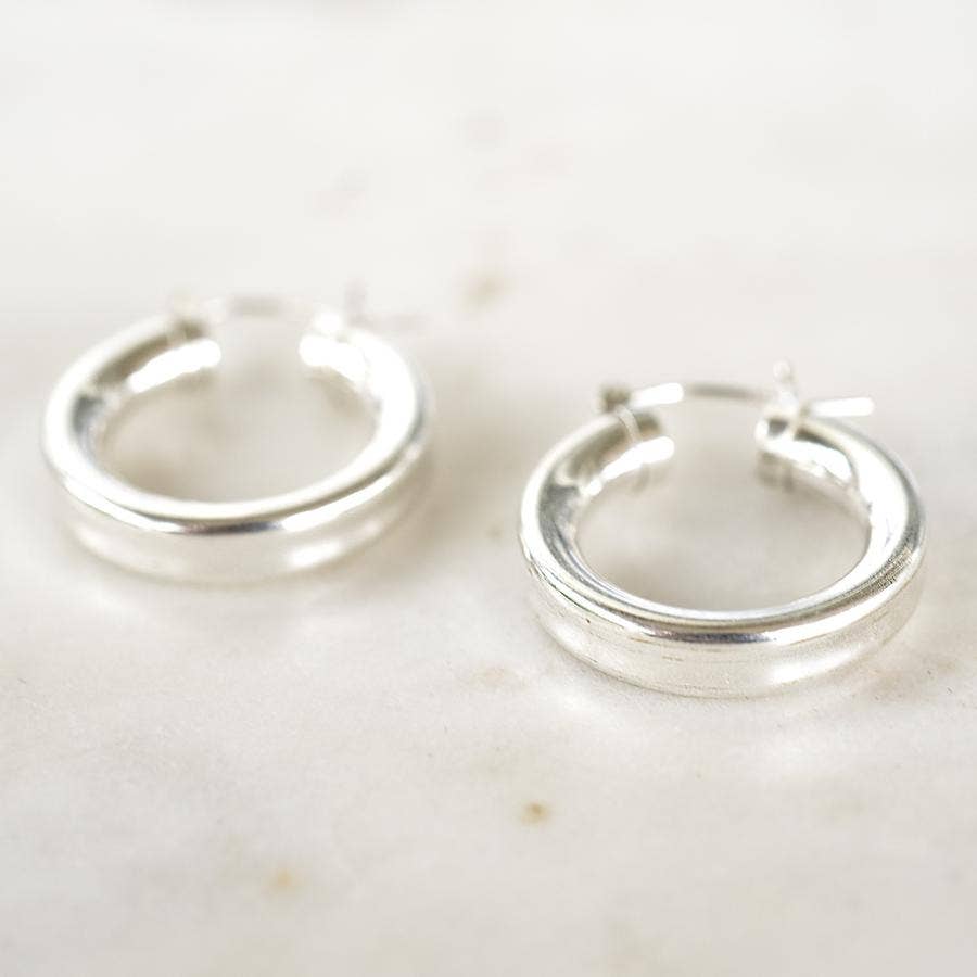 Rose Gypsy - Wholesale Hoop Earrings - Silver Chubby Hoops1