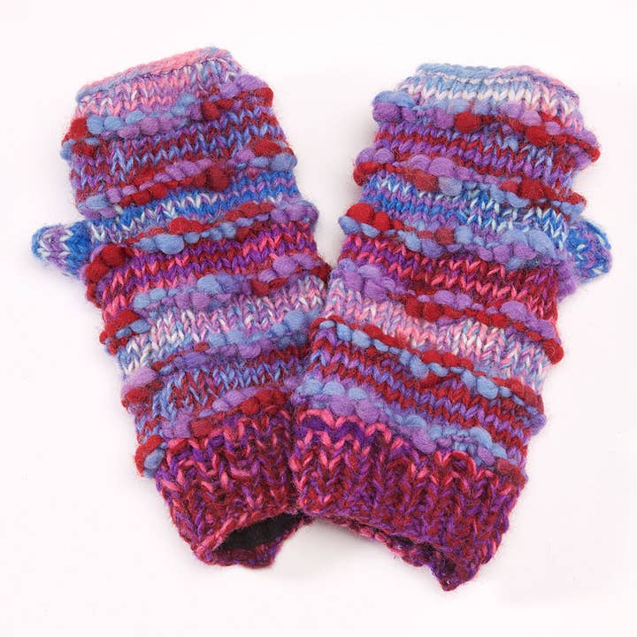 Zig Zag Asian Collection - Wholesale Handschoenen - Dames - Geribbelde vingerloze handschoenen met meerdere strepen