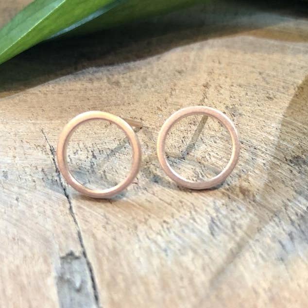 Boucles d'oreilles Cercle Or Rose pour la vente par Harlow Jewelry