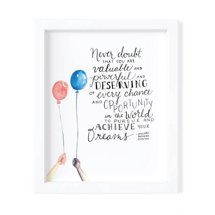 Tvivl aldrig: Hillary Clinton - 8x10 Fine Art Print for engroshandel hos Kimothy Joy