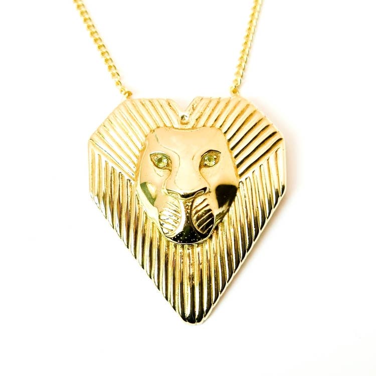 Bisjoux – Engroshandel Halskæde med vedhæng – Leo løve tiger vedhæng halskæde peridot ædelsten halskæde4