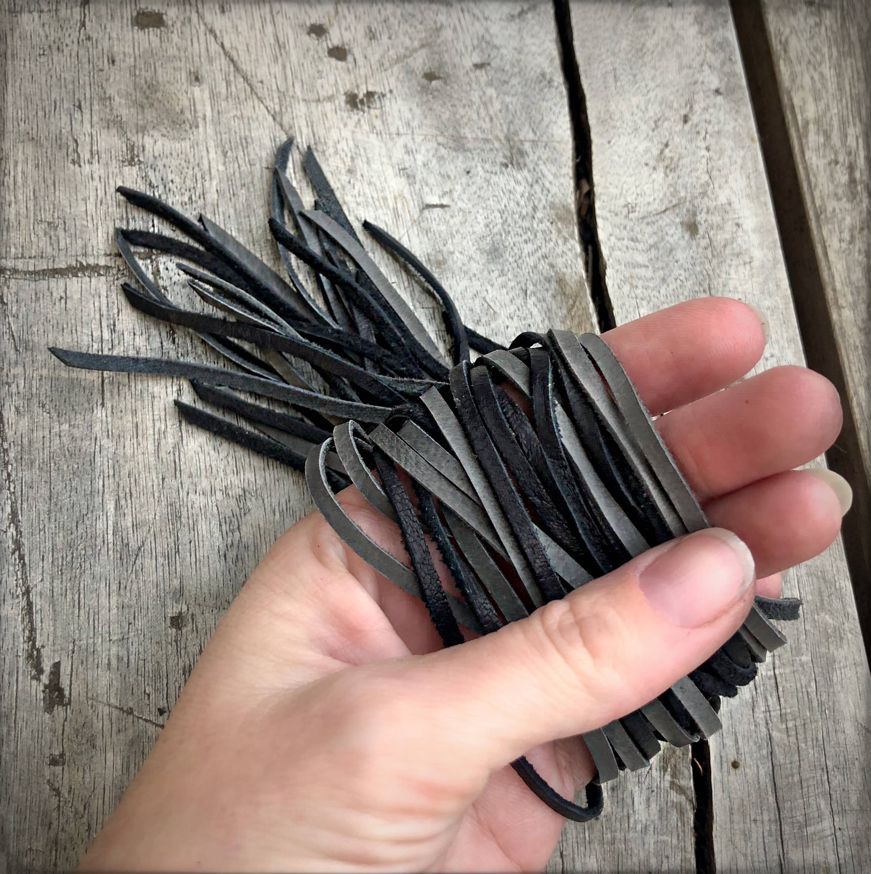 ASTALI - Wholesale Cuff Bracelet - Leather Biker Cuff - Charcoal & Black, Multi-Strand Bracelet4