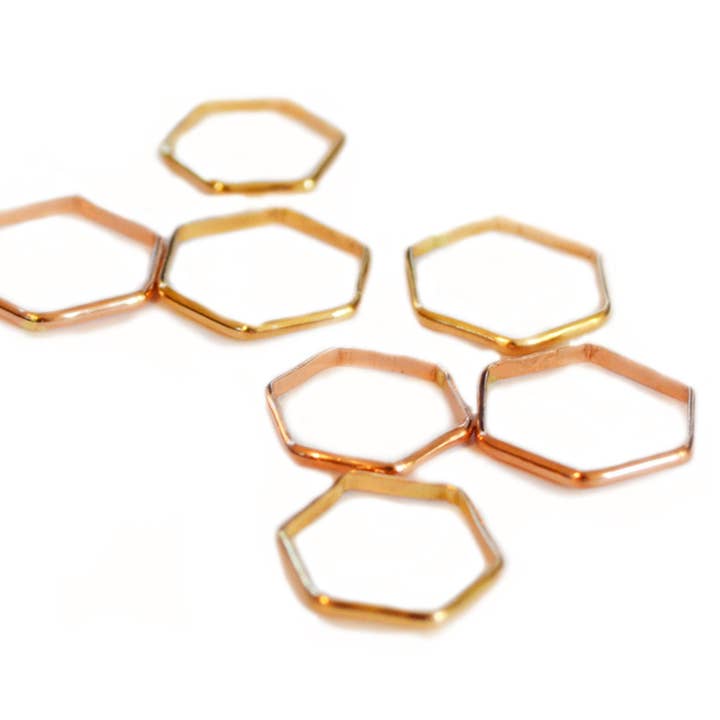 Hexagon Stacking Ring for wholesale by Glamrocks Jewelry
