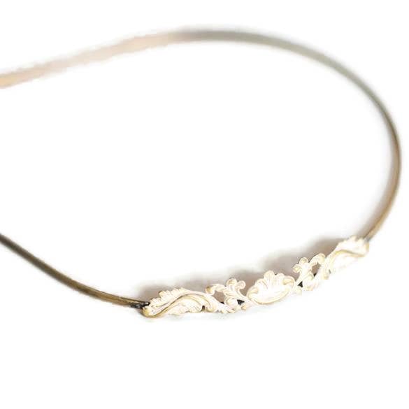 Fanciful Filigree Headband - Hand Painted Ornate Metal for wholesale by Gleeful Peacock