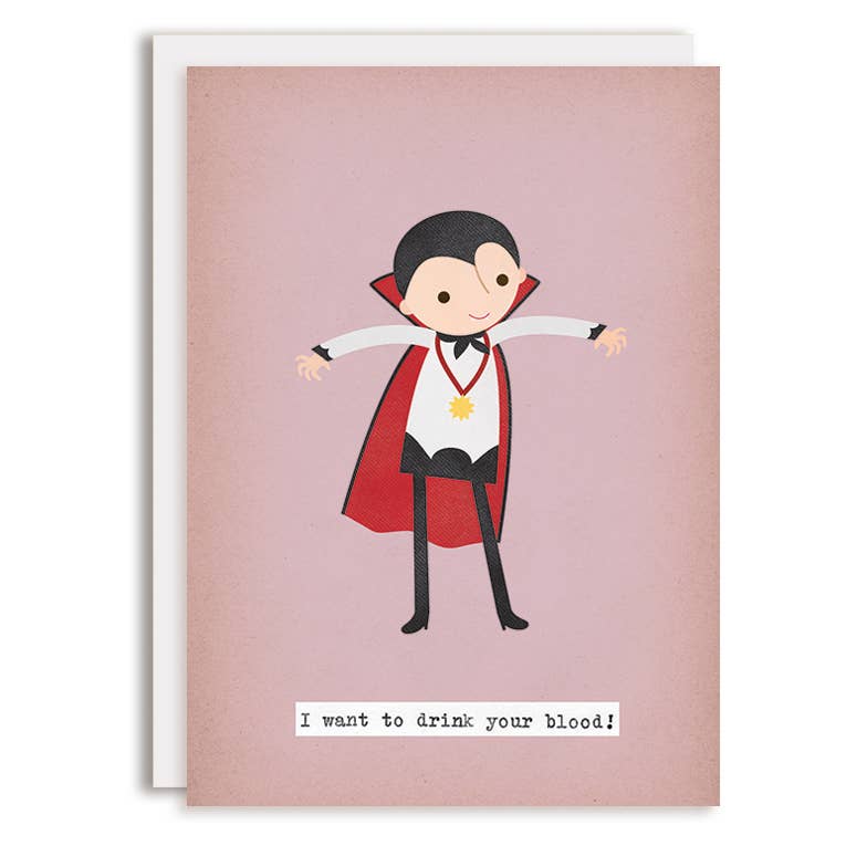 Rosy Designs - Wholesale Halloween Card - Cute Vampire Halloween Greeting Card0