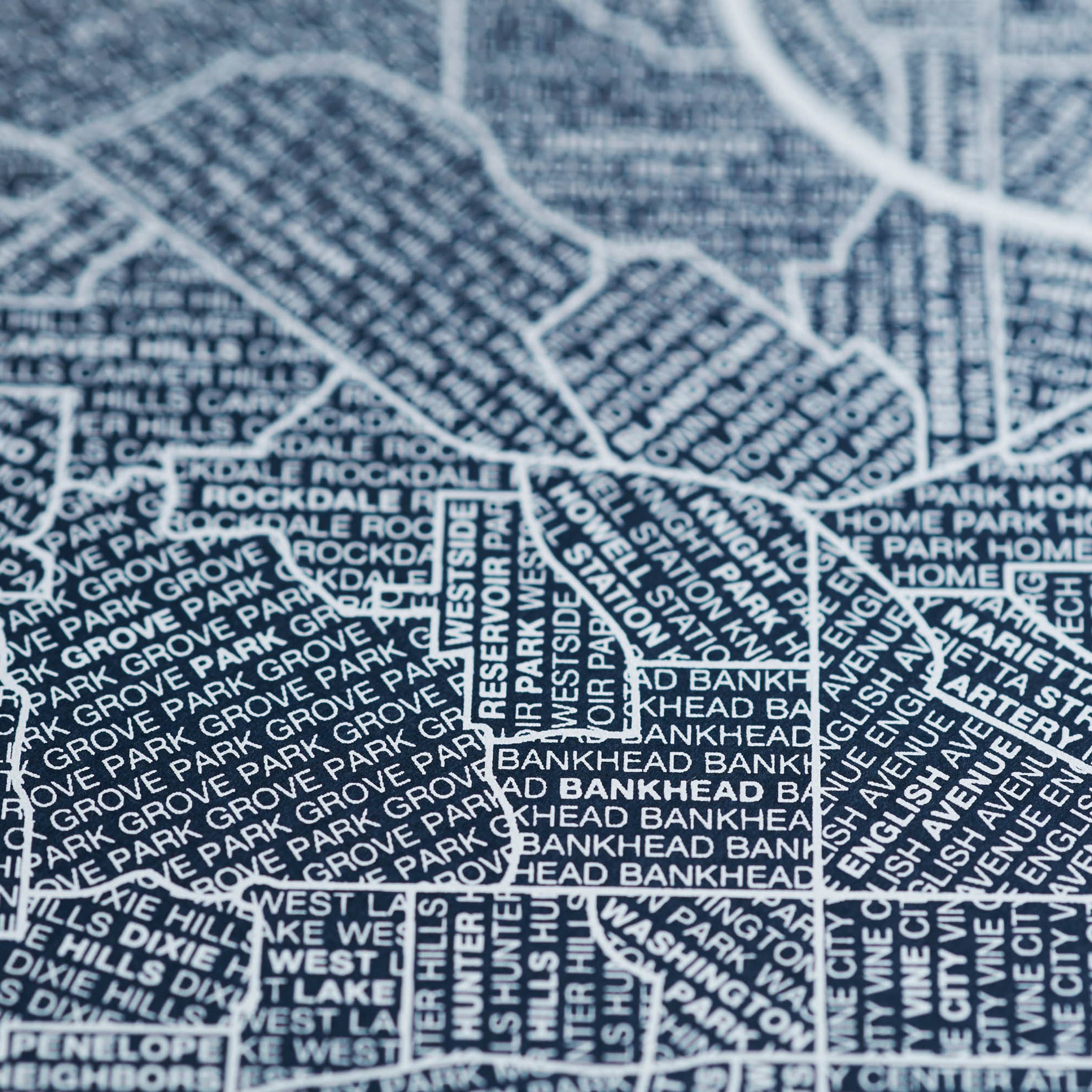 Native Maps - Wholesale Poster - Atlanta, GA Neighborhood City Map Poster7