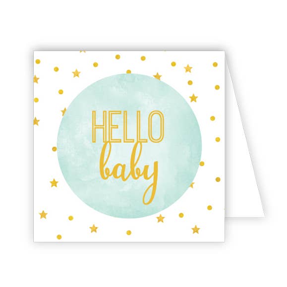 Hello Baby blauwe behuizingskaart voor wholesale door RosanneBeck Collections