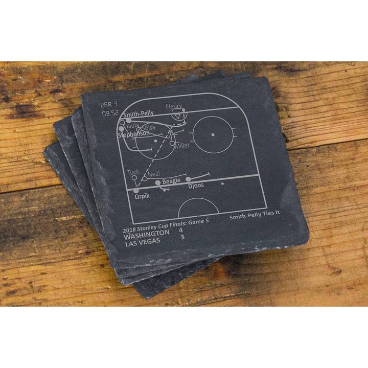 Greatest Capitals Plays: sottobicchieri in ardesia (set di 4) per la vendita all'ingrosso da parte di Playbook Products